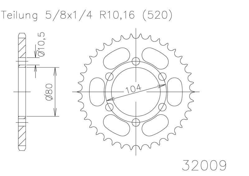 Звезда задняя приводная Esjot 50-32009 45 зубьев (JTR478.45)