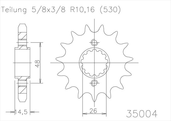 Звезда передняя Esjot 50-35004 18 зубьев (JTF339.18)