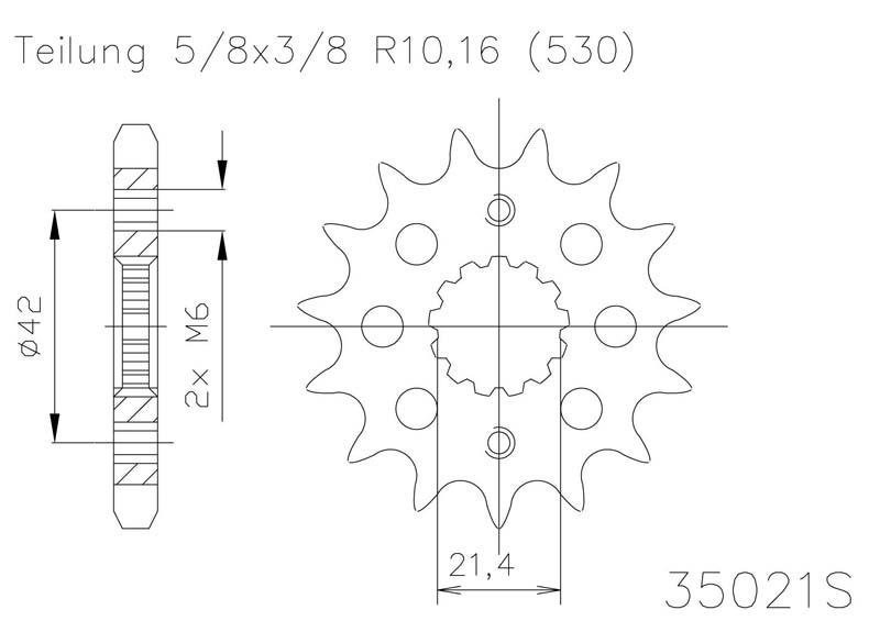 Звезда передняя приводная Esjot 50-35021 15 зубьев (JTF513.15)