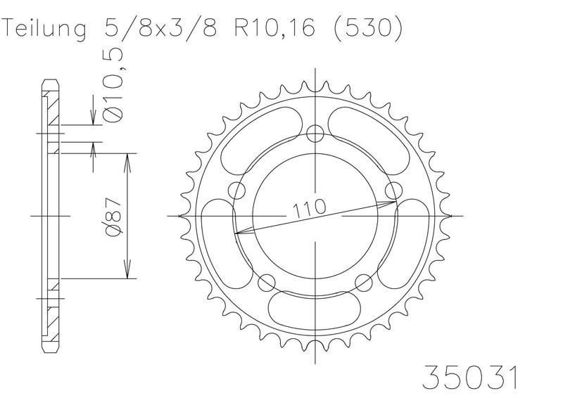Звезда задняя Esjot 50-35031 46 зубьев (JTR829.46)