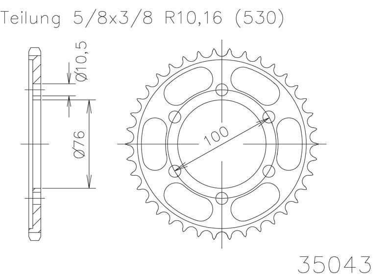 Звезда задняя Esjot 50-35043 48 зуба (JTR816.48)