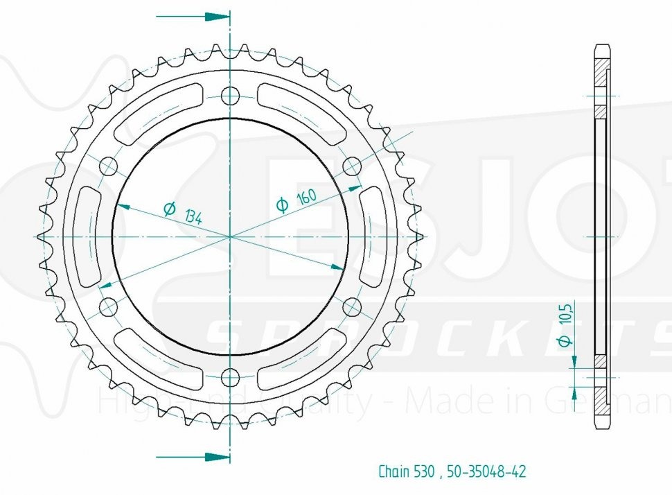 Звезда задняя приводная Esjot 50-35048 42 зуба (JTR1306.42)