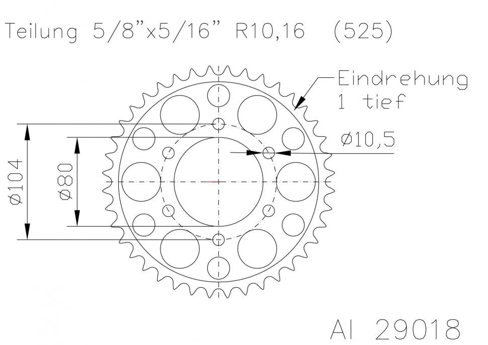 Звезда задняя алюминиевая Esjot 51-29018 40 зубьев (JTA1489.40)