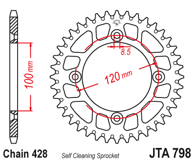 Звезда задняя JTA798.50