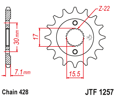 Звезда передняя JTF1257.14