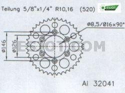 Звезда задняя алюминиевая Esjot 53-32041 50 зубьев (JTA808.50)