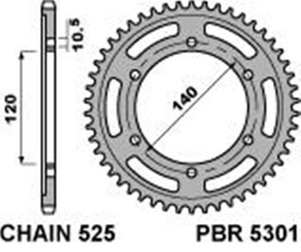 Звезда задняя PBR 5301 39 C45 (JTR498.39)