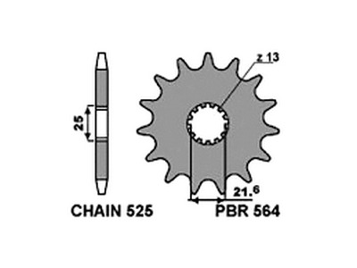 Звезда передняя PBR 564 16 зуб. 18NC (JTF520.16)