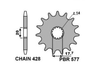 Звезда передняя PBR 577 C14 (JTF558.14)