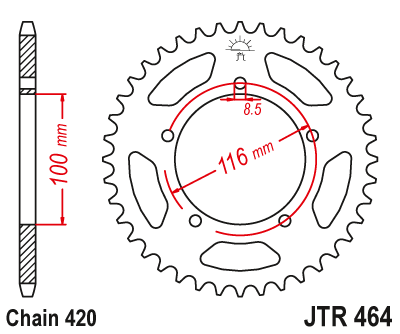 Звезда задняя JTR464.49