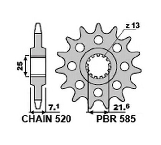 Звезда передняя PBR 585 15 зуб. 18NC (JTF1536.15)