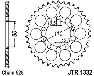 Звезда задняя JTR1332.37