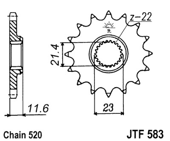 Звезда передняя JTF583.14