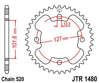 Звезда задняя JTR1480.38