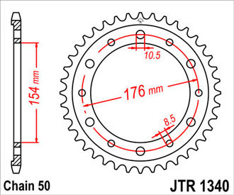 Звезда задняя JTR1340.43