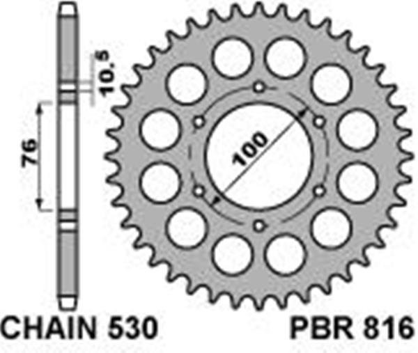 Звезда задняя PBR 816 43 C45 (JTR816.43)