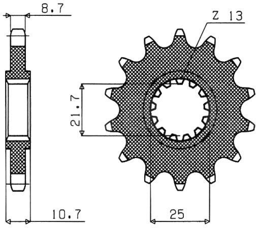 Звезда передняя (ведущая) Sunstar 17 зубьев 81916 стальная (JTF580.16)
