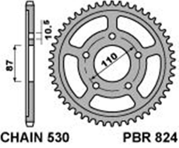 Звезда задняя PBR 824 47 C45 (JTR829.47)