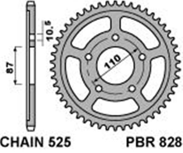 Звезда задняя PBR 828 46 C45 (JTR807.46)