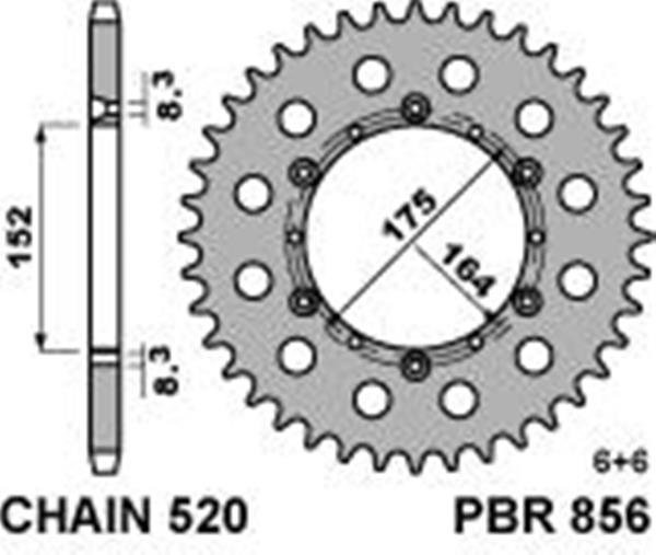 Звезда задняя PBR 856 44 C45 (JTR853.44)