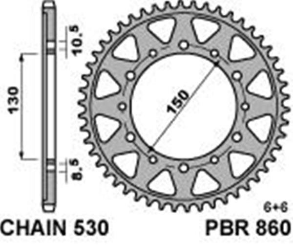 Звезда задняя PBR 860 42 C45 (JTR859.42)