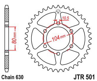 Звезда задняя JTR501.40