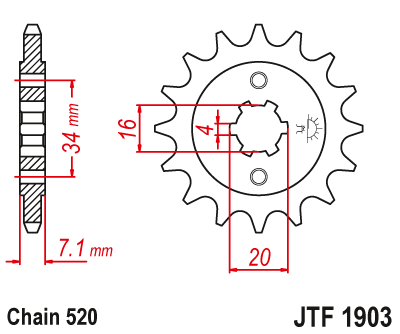 Звезда передняя JTF1903.13