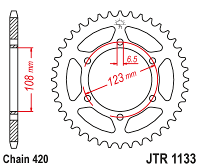 Звезда задняя JTR1133.52