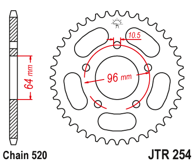 Звезда задняя JTR254.37