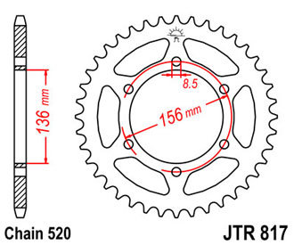 Звезда задняя JTR817.46