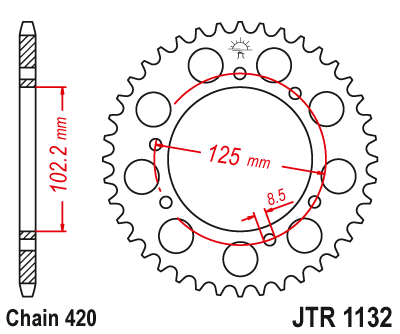 Звезда задняя JTR1132.53