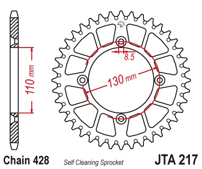 Звезда задняя JTA217.50