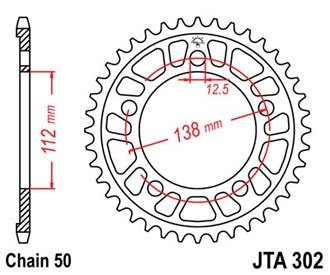 Звезда задняя JTA302.44