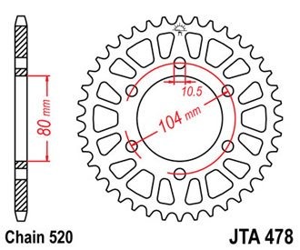 Звезда задняя JTA478.47
