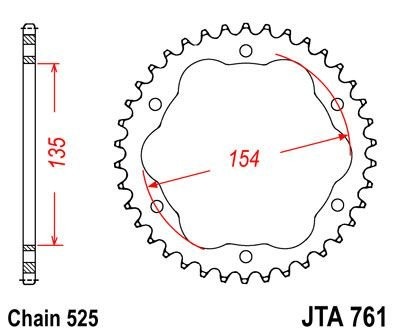 Звезда задняя JTA761.38