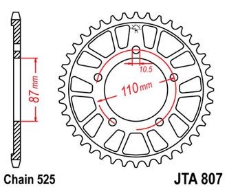 Звезда задняя JTA807.42
