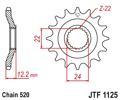 Звезда передняя JTF1125.16