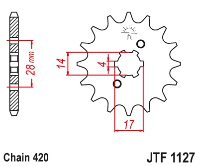 Звезда передняя JTF1127.14