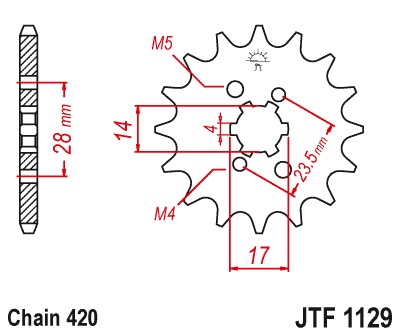 Звезда передняя JTF1129.15
