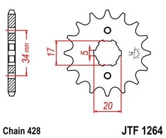 Звезда передняя JTF1264.17