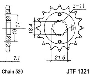Звезда передняя JTF1321.14