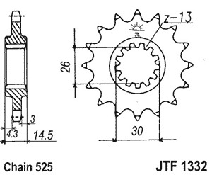 Звезда передняя JTF1332.15