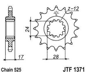 Звезда передняя JTF1371.15RB