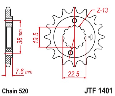 Звезда передняя JTF1401.14