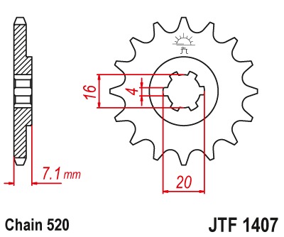 Звезда передняя JTF1407.10
