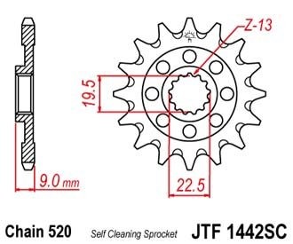 Звезда передняя JTF1442.13SC