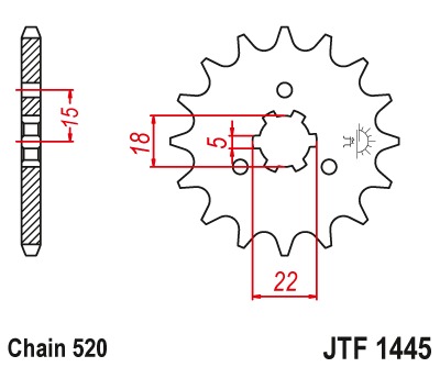 Звезда передняя JTF1445.12SC
