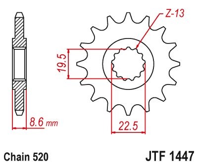 Звезда передняя JTF1447.14RB
