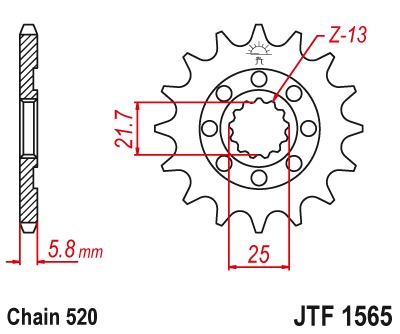 Звезда передняя JTF1565.13