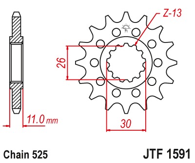 Звезда передняя JTF1591.16RB с демпфером